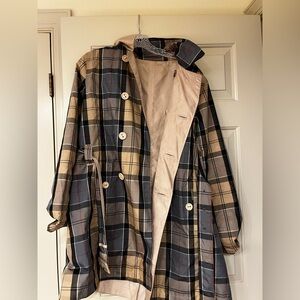 BARBOUR Women's Reversible Water-Resistant Derby Mac Raincoat
Size 12